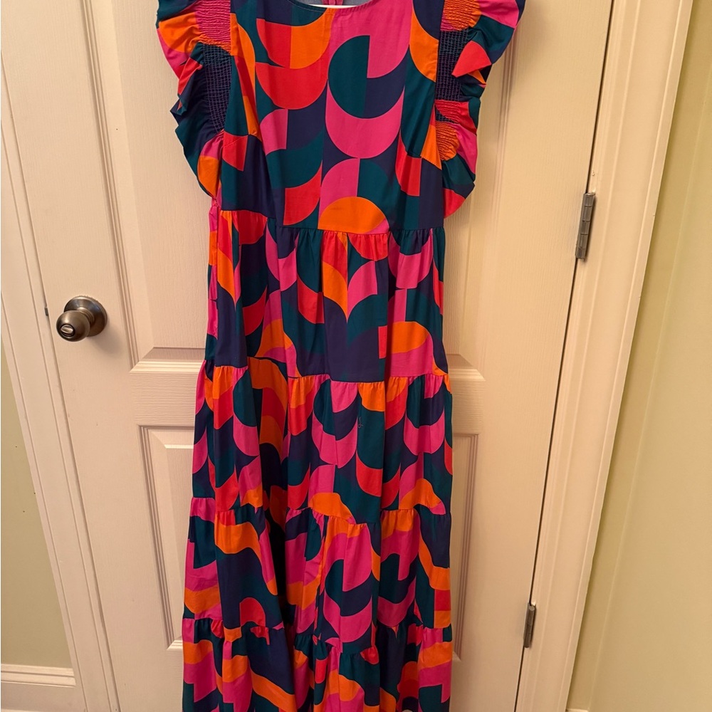 Peach Love California Pink and Orange Maxi Dress